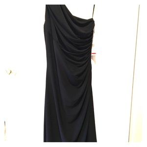 Ralph Lauren One-Shoulder Black Dress 👗 - Size 8